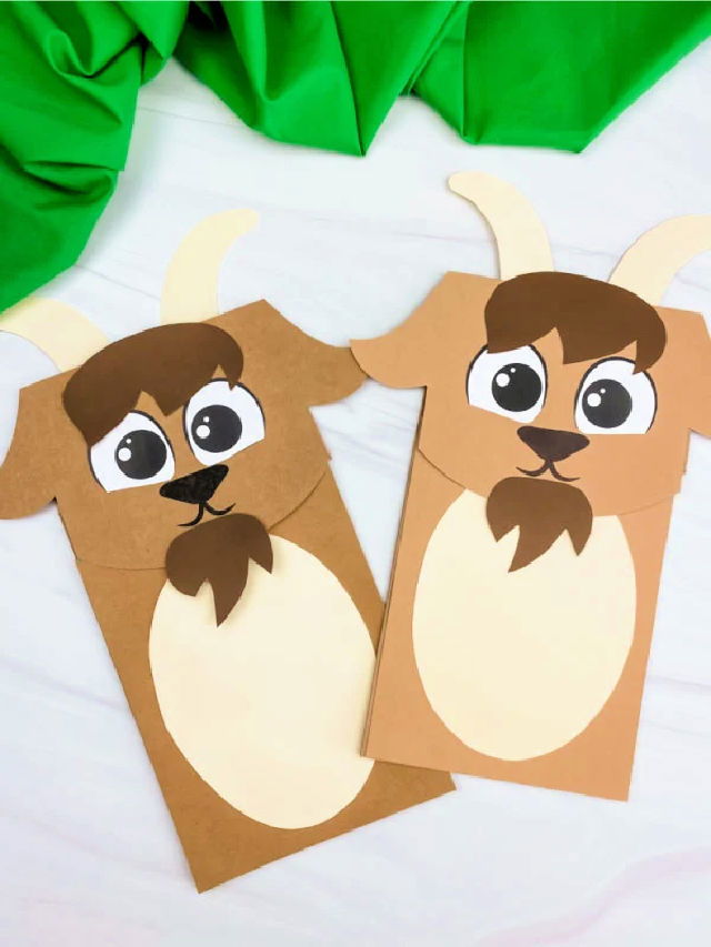 Goat Paper Bag Puppet Craft Free Template