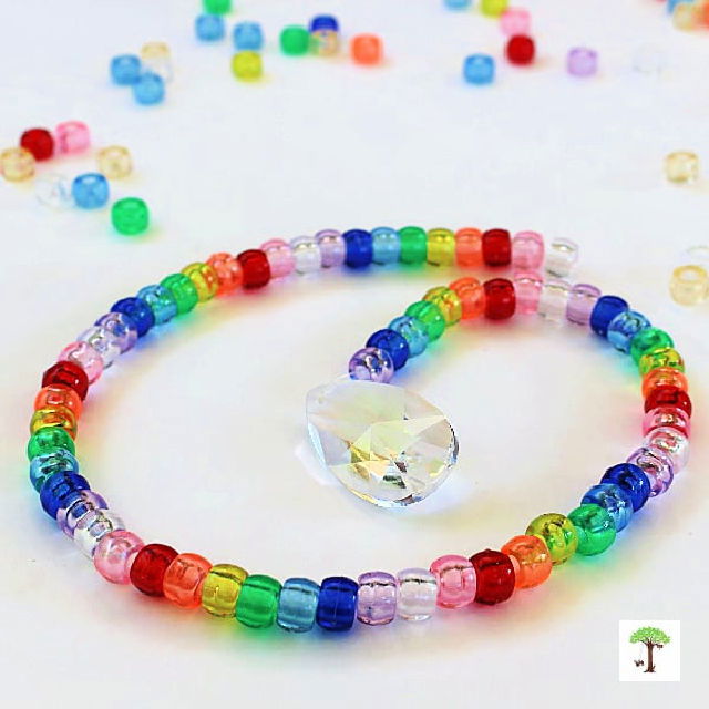 Hand Beaded Rainbow Suncatcher Craft for Adults