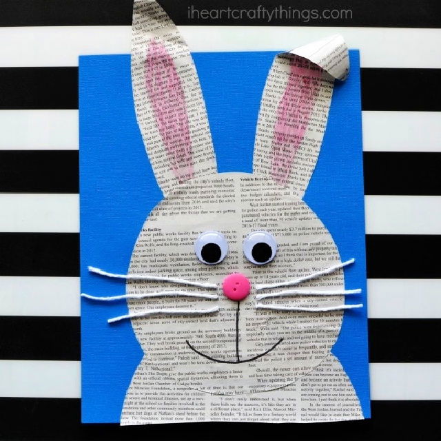 Newspaper Bunny Craft for Kids