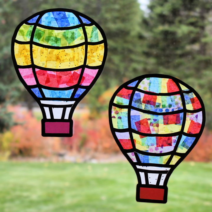 Hot Air Balloon Suncatchers Kids Craft