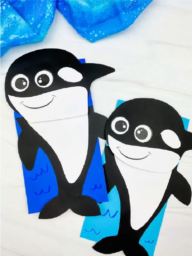 Killer Whale Paper Bag Puppet Craft