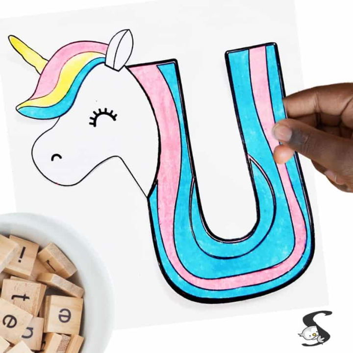 Letter U for Unicorn Craft