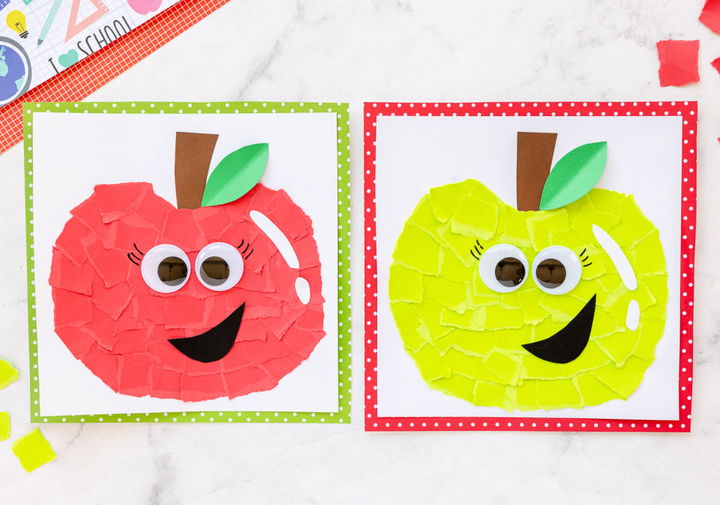 Making Torn Paper Apple for st Grade