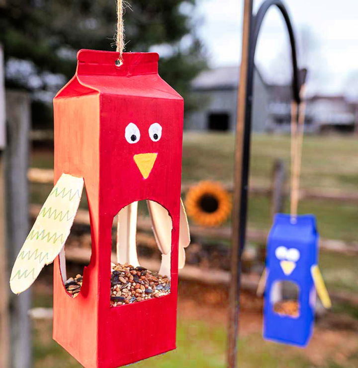 Milk Carton Bird Feeder Craft