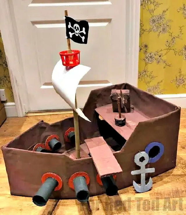 Pirate Ship Craft From Cardboard