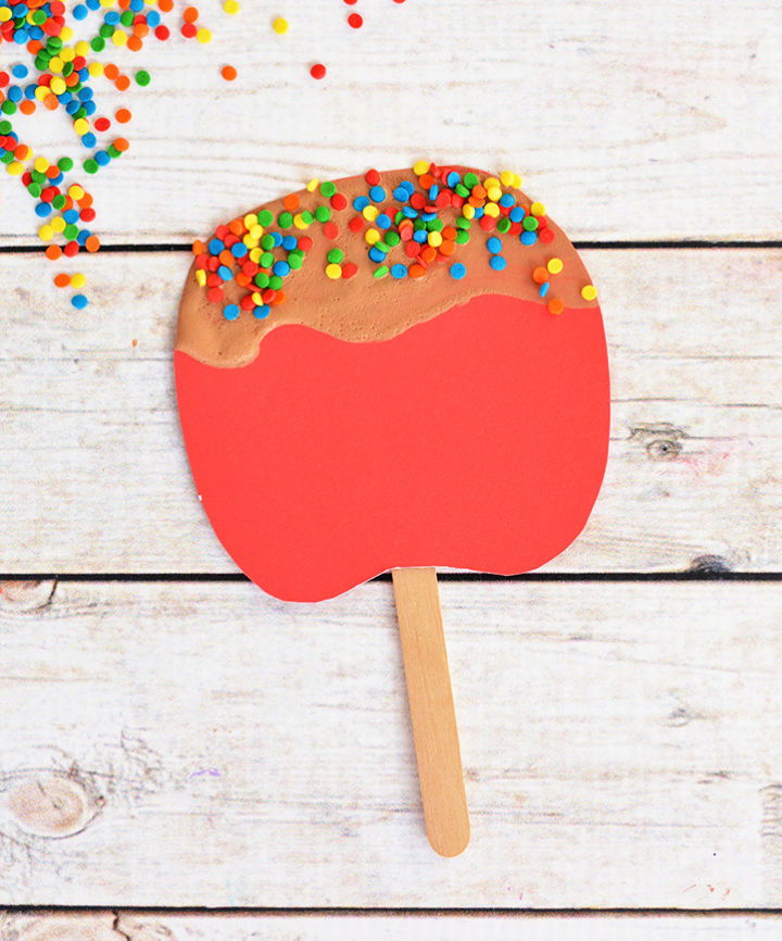 Simple DIY Puffy Paint Caramel Apple