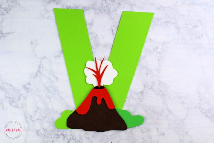 Simple DIY V is for Volcano