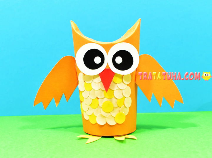 Small Cardboard Tube Owl Craft