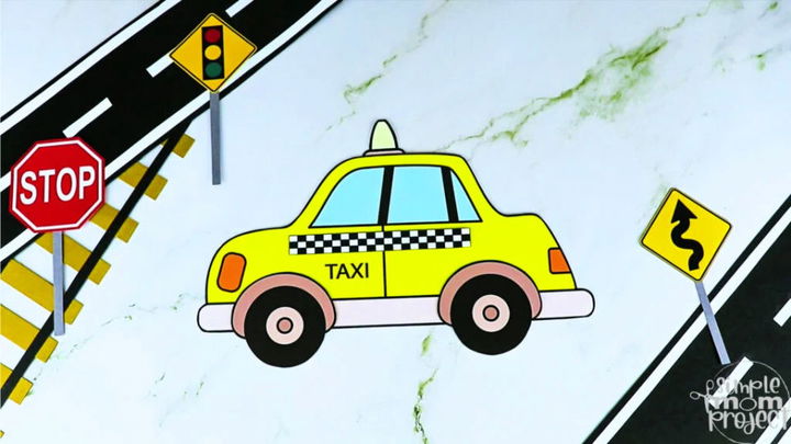 Taxi Cab Cut and Paste Craft