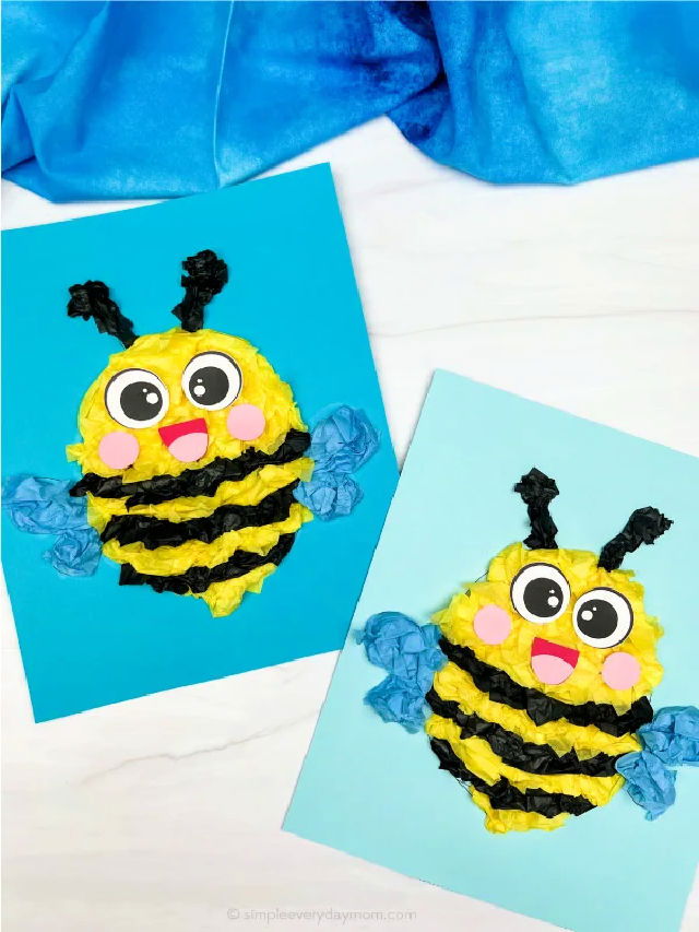 Tissue Paper Bee Craft for Kindergarten