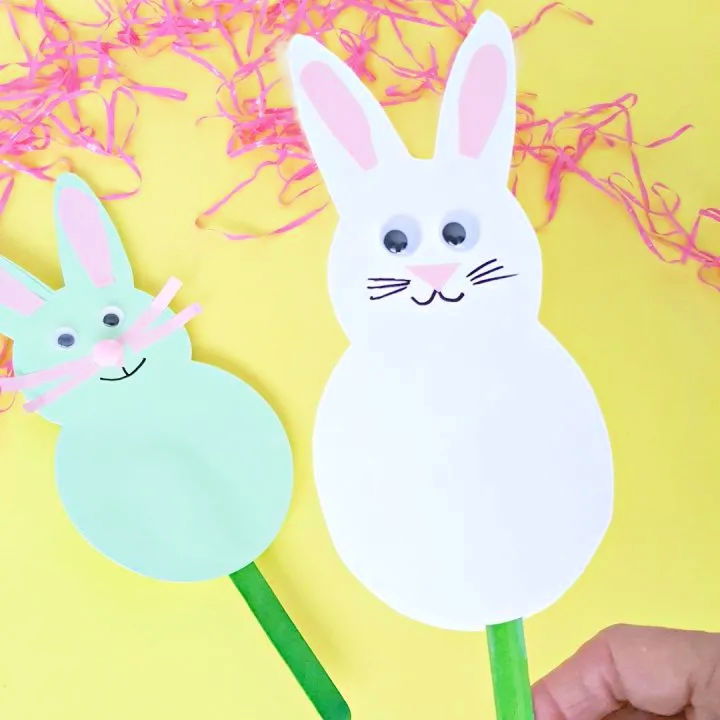 Toddler Bunny Puppets Art and Craft